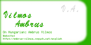 vilmos ambrus business card